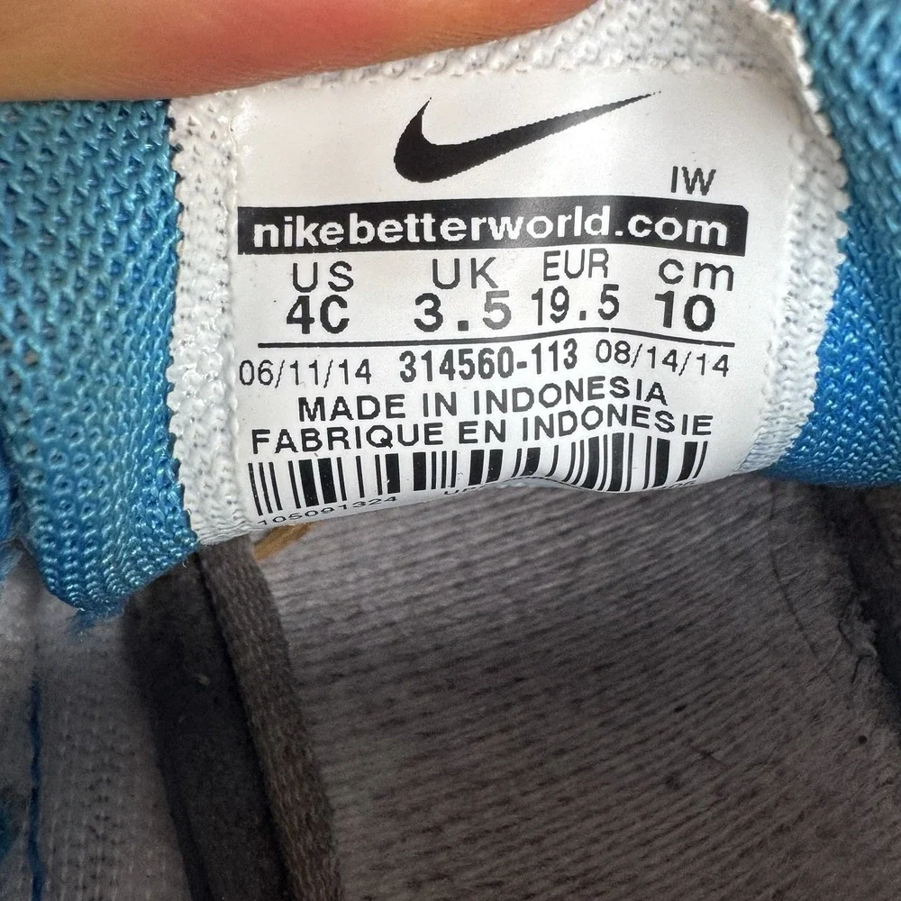 Size‎ 4c - Nike Waffle Crib Shoes Soft Leather Unisex White Blue Infant Baby